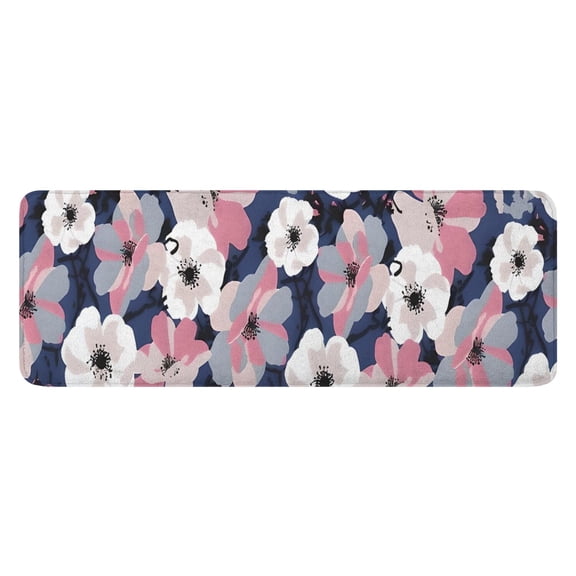 Pioneer Flower Floral Print Pattern Kitchen Rug Mat,Kitchen Runner Rugs Non Skid Washable,Decorative Kitchen Floor Mats for Kitchen,Sink,Laundry,17"x47.2"