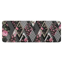 Pioneer Flower Floral Print Pattern Kitchen Rug Mat,Kitchen Runner Rugs Non Skid Washable,Decorative Kitchen Floor Mats for Kitchen,Sink,Laundry,17"x47.2"