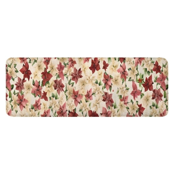 Pioneer Flower Floral Print Pattern Kitchen Rug Mat,Kitchen Runner Rugs Non Skid Washable,Decorative Kitchen Floor Mats for Kitchen,Sink,Laundry,17"x47.2"