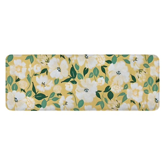Pioneer Flower Floral Print Pattern Kitchen Rug Mat,Kitchen Runner Rugs Non Skid Washable,Decorative Kitchen Floor Mats for Kitchen,Sink,Laundry,17"x47.2"