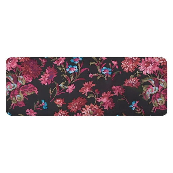 Pioneer Flower Floral Print Pattern Kitchen Rug Mat,Kitchen Runner Rugs Non Skid Washable,Decorative Kitchen Floor Mats for Kitchen,Sink,Laundry,17"x47.2"