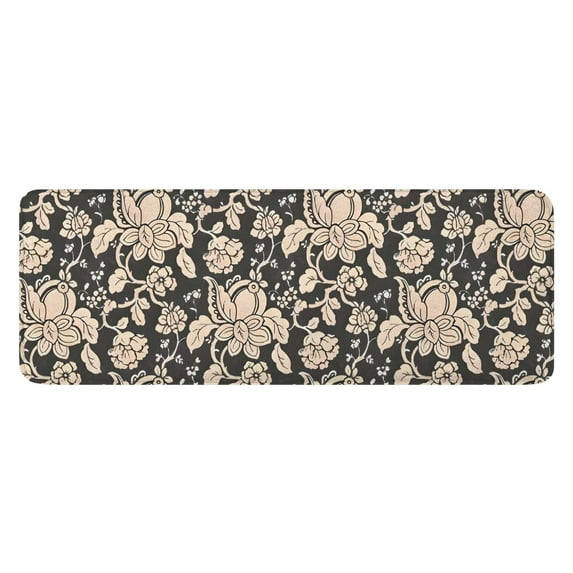 Pioneer Flower Floral Print Pattern Kitchen Rug Mat,Kitchen Runner Rugs Non Skid Washable,Decorative Kitchen Floor Mats for Kitchen,Sink,Laundry,17"x47.2"