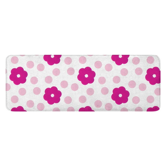 Pioneer Flower Floral Print Pattern Kitchen Rug Mat,Kitchen Runner Rugs Non Skid Washable,Decorative Kitchen Floor Mats for Kitchen,Sink,Laundry,17"x47.2"