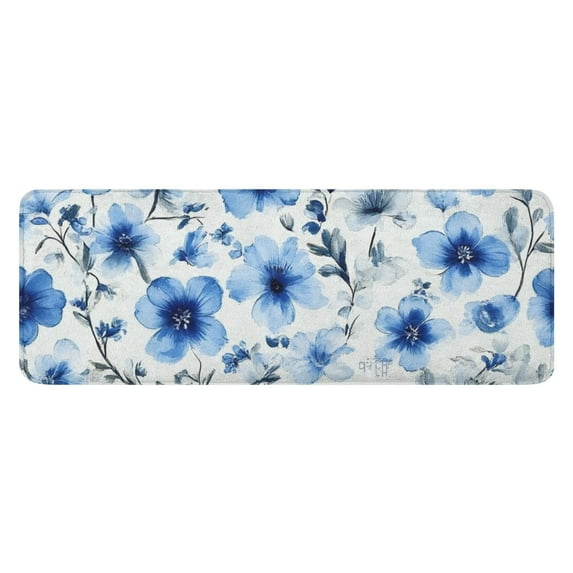 Pioneer Flower Floral Print Pattern Kitchen Rug Mat,Kitchen Runner Rugs Non Skid Washable,Decorative Kitchen Floor Mats for Kitchen,Sink,Laundry,17"x47.2"