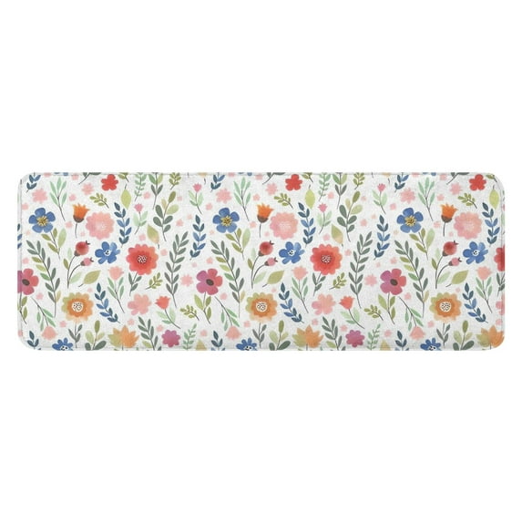 Pioneer Flower Floral Print Pattern Kitchen Rug Mat,Kitchen Runner Rugs Non Skid Washable,Decorative Kitchen Floor Mats for Kitchen,Sink,Laundry,17"x47.2"