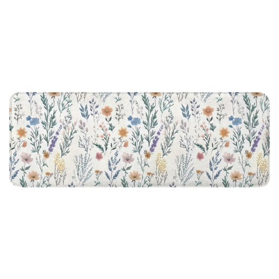 Pioneer Flower Floral Print Pattern Kitchen Rug Mat,Kitchen Runner Rugs Non Skid Washable,Decorative Kitchen Floor Mats for Kitchen,Sink,Laundry,17"x47.2"