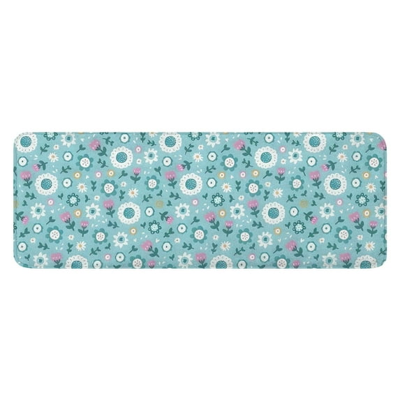 Pioneer Flower Floral Print Pattern Kitchen Rug Mat,Kitchen Runner Rugs Non Skid Washable,Decorative Kitchen Floor Mats for Kitchen,Sink,Laundry,17"x47.2"