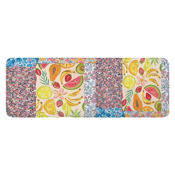 Pioneer Flower Floral Print Pattern Kitchen Rug Mat,Kitchen Runner Rugs Non Skid Washable,Decorative Kitchen Floor Mats for Kitchen,Sink,Laundry,17"x47.2"
