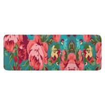 Pioneer Flower Floral Print Pattern Kitchen Rug Mat,Kitchen Runner Rugs Non Skid Washable,Decorative Kitchen Floor Mats for Kitchen,Sink,Laundry,17"x47.2"