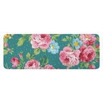 Pioneer Flower Floral Print Pattern Kitchen Rug Mat,Kitchen Runner Rugs Non Skid Washable,Decorative Kitchen Floor Mats for Kitchen,Sink,Laundry,17"x47.2"