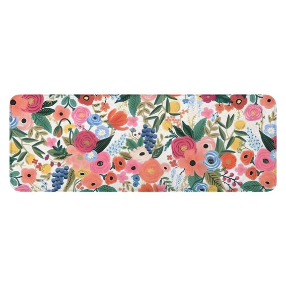 Pioneer Flower Floral Print Pattern Kitchen Rug Mat,Kitchen Runner Rugs Non Skid Washable,Decorative Kitchen Floor Mats for Kitchen,Sink,Laundry,17"x47.2"