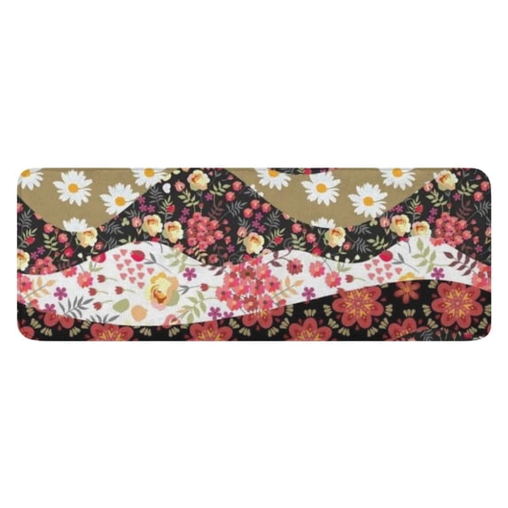 Pioneer Flower Floral Print Pattern Kitchen Rug Mat,Kitchen Runner Rugs Non Skid Washable,Decorative Kitchen Floor Mats for Kitchen,Sink,Laundry,17"x47.2"