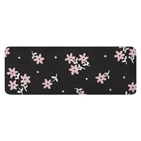 Pioneer Flower Floral Print Pattern Kitchen Rug Mat,Kitchen Runner Rugs Non Skid Washable,Decorative Kitchen Floor Mats for Kitchen,Sink,Laundry,17"x47.2"