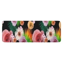 Pioneer Flower Floral Print Pattern Kitchen Rug Mat,Kitchen Runner Rugs Non Skid Washable,Decorative Kitchen Floor Mats for Kitchen,Sink,Laundry,17"x47.2"
