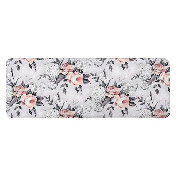 Pioneer Flower Floral Print Pattern Kitchen Rug Mat,Kitchen Runner Rugs Non Skid Washable,Decorative Kitchen Floor Mats for Kitchen,Sink,Laundry,17"x47.2"