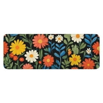 Pioneer Flower Floral Print Pattern Kitchen Rug Mat,Kitchen Runner Rugs Non Skid Washable,Decorative Kitchen Floor Mats for Kitchen,Sink,Laundry,17"x47.2"