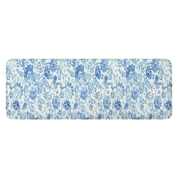 Pioneer Flower Floral Print Pattern Kitchen Rug Mat,Kitchen Runner Rugs Non Skid Washable,Decorative Kitchen Floor Mats for Kitchen,Sink,Laundry,17"x47.2"