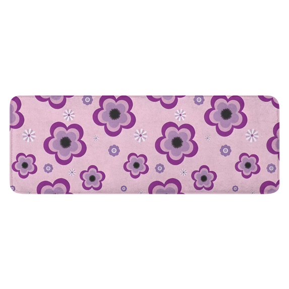 Pioneer Flower Floral Print Pattern Kitchen Rug Mat,Kitchen Runner Rugs Non Skid Washable,Decorative Kitchen Floor Mats for Kitchen,Sink,Laundry,17"x47.2"