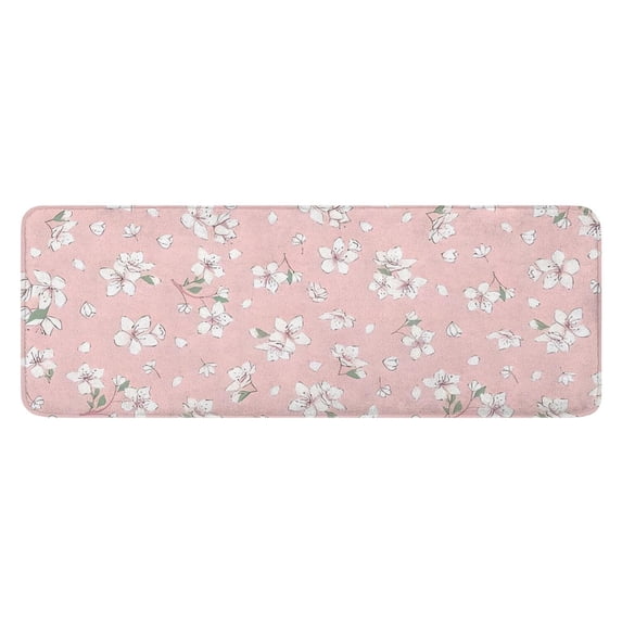 Pioneer Flower Floral Print Pattern Kitchen Rug Mat,Kitchen Runner Rugs Non Skid Washable,Decorative Kitchen Floor Mats for Kitchen,Sink,Laundry,17"x47.2"