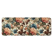 Pioneer Flower Floral Print Pattern Kitchen Rug Mat,Kitchen Runner Rugs Non Skid Washable,Decorative Kitchen Floor Mats for Kitchen,Sink,Laundry,17"x47.2"