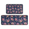 thumbnail image 1 of Pioneer Flower Floral Print Pattern Kitchen Rugs Sets Of 2,Anti Fatigue Kitchen Mat Rugs Non Slip Washable,Decorative Kitchen Floor Mats for Kitchen,Sink,Laundry,17"X30"+17"X47", 1 of 7