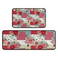 thumbnail image 1 of Pioneer Flower Floral Print Pattern Kitchen Rugs Sets Of 2,Anti Fatigue Kitchen Mat Rugs Non Slip Washable,Decorative Kitchen Floor Mats for Kitchen,Sink,Laundry,17"X30"+17"X47", 1 of 7