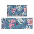 thumbnail image 1 of Pioneer Flower Floral Print Pattern Kitchen Rugs Sets Of 2,Anti Fatigue Kitchen Mat Rugs Non Slip Washable,Decorative Kitchen Floor Mats for Kitchen,Sink,Laundry,17"x30"+17"x47", 1 of 7