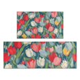 thumbnail image 1 of Pioneer Flower Floral Print Pattern Kitchen Rugs Sets Of 2,Anti Fatigue Kitchen Mat Rugs Non Slip Washable,Decorative Kitchen Floor Mats for Kitchen,Sink,Laundry,17"x30"+17"x47", 1 of 7