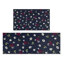 Pioneer Flower Floral Print Pattern Kitchen Rugs Sets Of 2,Anti Fatigue Kitchen Mat Rugs Non Slip Washable,Decorative Kitchen Floor Mats for Kitchen,Sink,Laundry,17"x30" 17"x47"