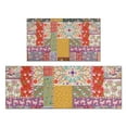 thumbnail image 1 of Pioneer Flower Floral Print Pattern Kitchen Rugs Sets Of 2,Anti Fatigue Kitchen Mat Rugs Non Slip Washable,Decorative Kitchen Floor Mats for Kitchen,Sink,Laundry,17"x30"+17"x47", 1 of 7