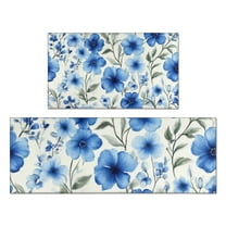 Pioneer Flower Floral Print Pattern Kitchen Rugs Sets Of 2,Anti Fatigue Kitchen Mat Rugs Non Slip Washable,Decorative Kitchen Floor Mats for Kitchen,Sink,Laundry,17"x30" 17"x47"