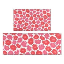 Pioneer Flower Floral Print Pattern Kitchen Rugs Sets Of 2,Anti Fatigue Kitchen Mat Rugs Non Slip Washable,Decorative Kitchen Floor Mats for Kitchen,Sink,Laundry,17"x30" 17"x47"