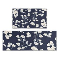 Pioneer Flower Floral Print Pattern Kitchen Rugs Sets Of 2,Anti Fatigue Kitchen Mat Rugs Non Slip Washable,Decorative Kitchen Floor Mats for Kitchen,Sink,Laundry,17"x30" 17"x47"