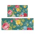 thumbnail image 1 of Pioneer Flower Floral Print Pattern Kitchen Rugs Sets Of 2,Anti Fatigue Kitchen Mat Rugs Non Slip Washable,Decorative Kitchen Floor Mats for Kitchen,Sink,Laundry,17"x30"+17"x47", 1 of 7