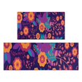 thumbnail image 1 of Pioneer Flower Floral Print Pattern Kitchen Rugs Sets Of 2,Anti Fatigue Kitchen Mat Rugs Non Slip Washable,Decorative Kitchen Floor Mats for Kitchen,Sink,Laundry,17"x30"+17"x47", 1 of 7