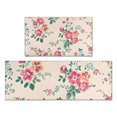 thumbnail image 1 of Pioneer Flower Floral Print Pattern Kitchen Rugs Sets Of 2,Anti Fatigue Kitchen Mat Rugs Non Slip Washable,Decorative Kitchen Floor Mats for Kitchen,Sink,Laundry,17"x30"+17"x47", 1 of 7