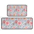 thumbnail image 1 of Pioneer Flower Floral Print Pattern Kitchen Rugs Sets Of 2,Anti Fatigue Kitchen Mat Rugs Non Slip Washable,Decorative Kitchen Floor Mats for Kitchen,Sink,Laundry,17"X30"+17"X47", 1 of 7