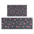 thumbnail image 1 of Pioneer Flower Floral Print Pattern Kitchen Rugs Sets Of 2,Anti Fatigue Kitchen Mat Rugs Non Slip Washable,Decorative Kitchen Floor Mats for Kitchen,Sink,Laundry,17"x30"+17"x47", 1 of 7