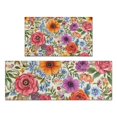 thumbnail image 1 of Pioneer Flower Floral Print Pattern Kitchen Rugs Sets Of 2,Anti Fatigue Kitchen Mat Rugs Non Slip Washable,Decorative Kitchen Floor Mats for Kitchen,Sink,Laundry,17"x30"+17"x47", 1 of 7