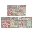 thumbnail image 1 of Pioneer Flower Floral Print Pattern Kitchen Rugs Sets Of 2,Anti Fatigue Kitchen Mat Rugs Non Slip Washable,Decorative Kitchen Floor Mats for Kitchen,Sink,Laundry,17"x30"+17"x47", 1 of 7