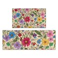 thumbnail image 1 of Pioneer Flower Floral Print Pattern Kitchen Rugs Sets Of 2,Anti Fatigue Kitchen Mat Rugs Non Slip Washable,Decorative Kitchen Floor Mats for Kitchen,Sink,Laundry,17"x30"+17"x47", 1 of 7