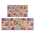 thumbnail image 1 of Pioneer Flower Floral Print Pattern Kitchen Rugs Sets Of 2,Anti Fatigue Kitchen Mat Rugs Non Slip Washable,Decorative Kitchen Floor Mats for Kitchen,Sink,Laundry,17"x30"+17"x47", 1 of 7