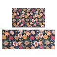 thumbnail image 1 of Pioneer Flower Floral Print Pattern Kitchen Rugs Sets Of 2,Anti Fatigue Kitchen Mat Rugs Non Slip Washable,Decorative Kitchen Floor Mats for Kitchen,Sink,Laundry,17"x30"+17"x47", 1 of 7
