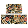 thumbnail image 1 of Pioneer Flower Floral Print Pattern Kitchen Rugs Sets Of 2,Anti Fatigue Kitchen Mat Rugs Non Slip Washable,Decorative Kitchen Floor Mats for Kitchen,Sink,Laundry,17"x30"+17"x47", 1 of 7