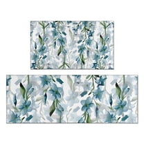 Pioneer Flower Floral Print Pattern Kitchen Rugs Sets Of 2,Anti Fatigue Kitchen Mat Rugs Non Slip Washable,Decorative Kitchen Floor Mats for Kitchen,Sink,Laundry,17"x30" 17"x47"