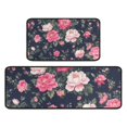 thumbnail image 1 of Pioneer Flower Floral Print Pattern Kitchen Rugs Sets Of 2,Anti Fatigue Kitchen Mat Rugs Non Slip Washable,Decorative Kitchen Floor Mats for Kitchen,Sink,Laundry,17"X30"+17"X47", 1 of 7