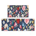 thumbnail image 1 of Pioneer Flower Floral Print Pattern Kitchen Rugs Sets Of 2,Anti Fatigue Kitchen Mat Rugs Non Slip Washable,Decorative Kitchen Floor Mats for Kitchen,Sink,Laundry,17"x30"+17"x47", 1 of 7