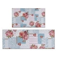 thumbnail image 1 of Pioneer Flower Floral Print Pattern Kitchen Rugs Sets Of 2,Anti Fatigue Kitchen Mat Rugs Non Slip Washable,Decorative Kitchen Floor Mats for Kitchen,Sink,Laundry,17"x30"+17"x47", 1 of 7