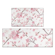 Pioneer Flower Floral Print Pattern Kitchen Rugs Sets Of 2,Anti Fatigue Kitchen Mat Rugs Non Slip Washable,Decorative Kitchen Floor Mats for Kitchen,Sink,Laundry,17"x30" 17"x47"