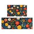 thumbnail image 1 of Pioneer Flower Floral Print Pattern Kitchen Rugs Sets Of 2,Anti Fatigue Kitchen Mat Rugs Non Slip Washable,Decorative Kitchen Floor Mats for Kitchen,Sink,Laundry,17"x30"+17"x47", 1 of 7